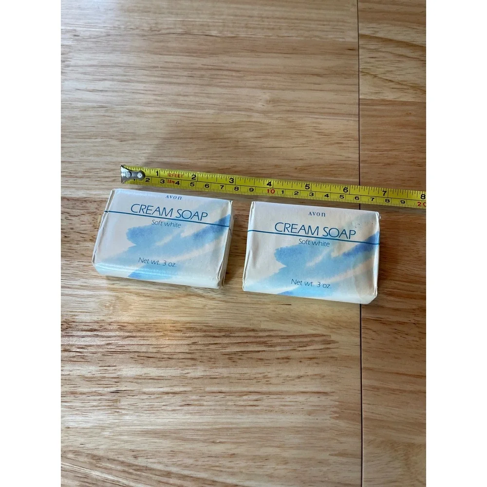 Vintage 1992 Avon Cream Soap‎ Soft White 3oz Bars Set of 2 New Old Stock